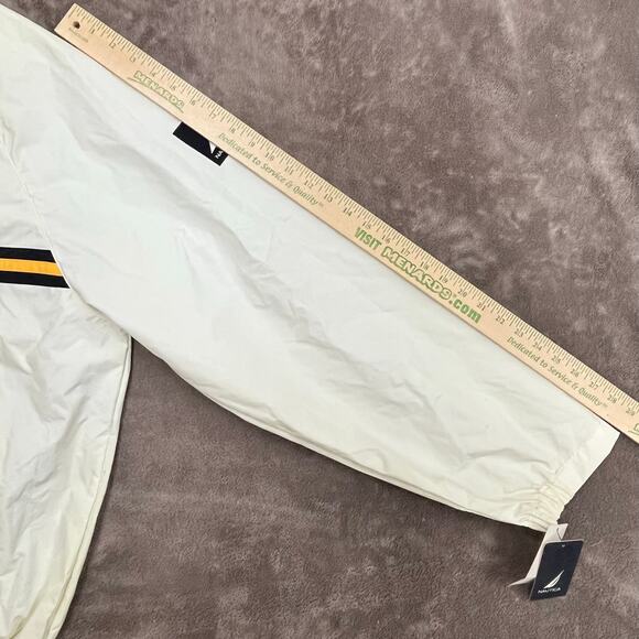 Vintage 90s Nautica Mens XL Sailing Windbreaker Raincoat NS-83 Hooded White - Picture 11 of 15